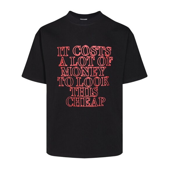 Vetements Black Tee with Red Text - Picture 1 of 9